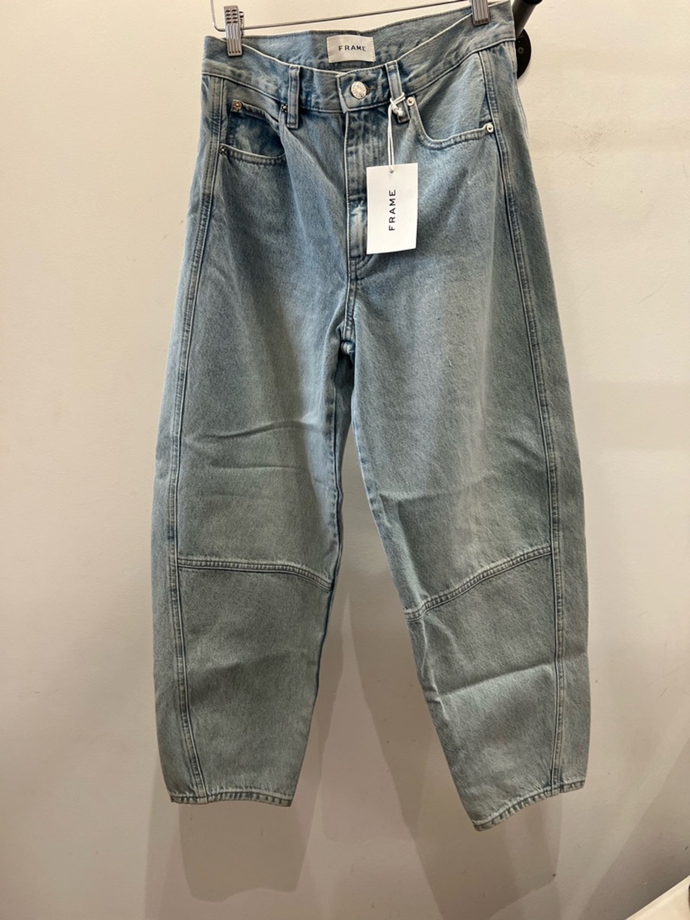 Frame Denim Light Blue Wide-Leg Barrel Paneled Jeans PM